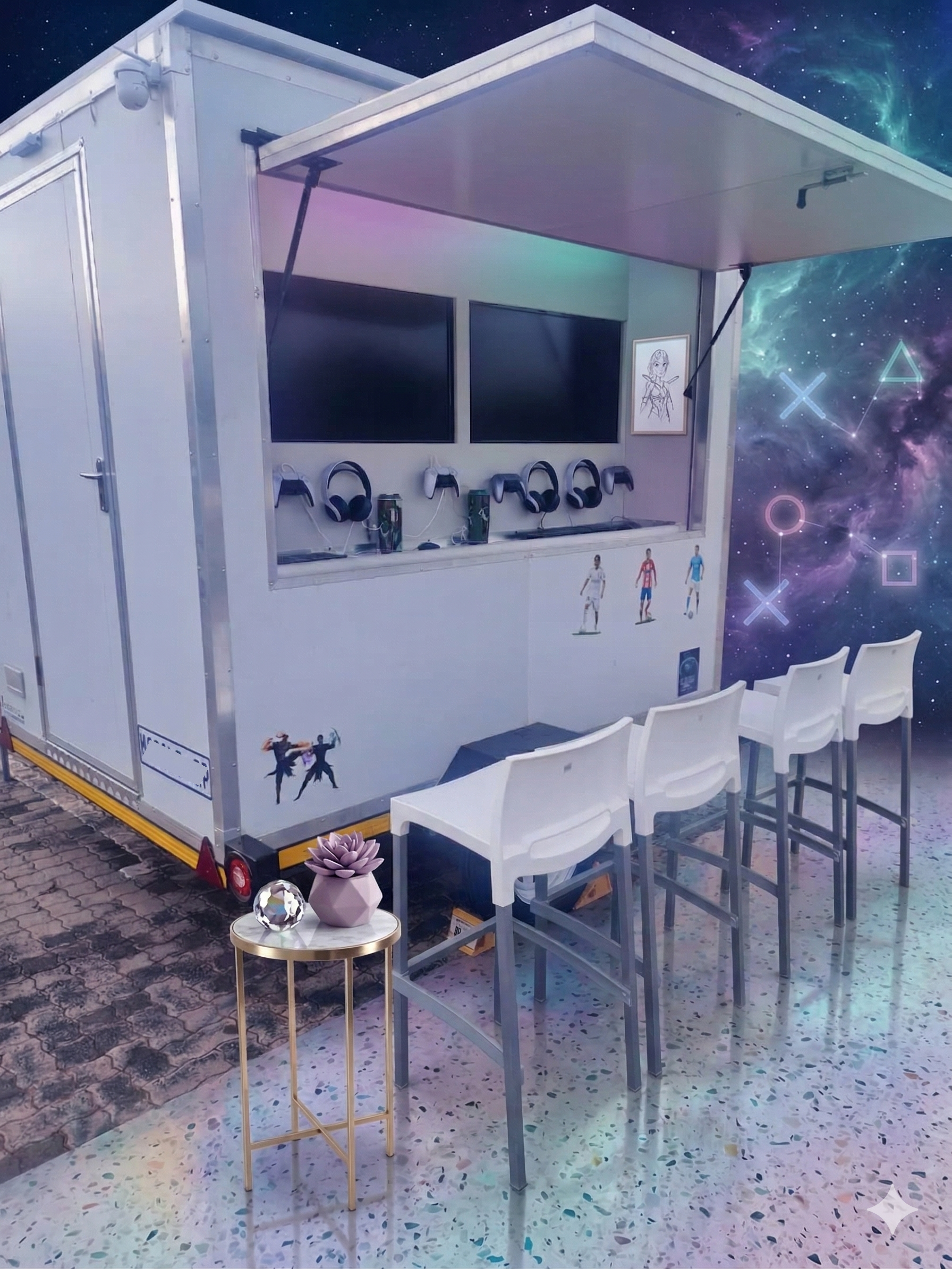 Gaming Trailer Open Setup